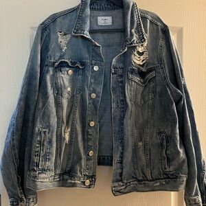 Rue21 Blue Distressed Denim Jacket